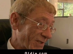 The most excellent way to get oldyoung fucking intercourse from your cleaning lady is to fire her. Then, that babe will do whatsoever necessary to please u. For this grandpa boss the pleasing comes when that babe goes down to give to his old schlong a precious oral-job